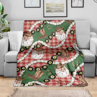 Cowboy Hawaii Mele Kalikimaka Blanket Paniolo Kukui Nut Pikake Lei Red Version LT14 - Polynesian Pride