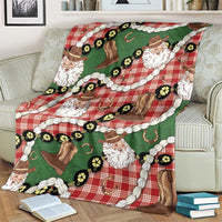 Cowboy Hawaii Mele Kalikimaka Blanket Paniolo Kukui Nut Pikake Lei Red Version LT14 - Polynesian Pride