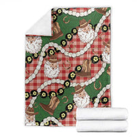Cowboy Hawaii Mele Kalikimaka Blanket Paniolo Kukui Nut Pikake Lei Red Version LT14 - Polynesian Pride
