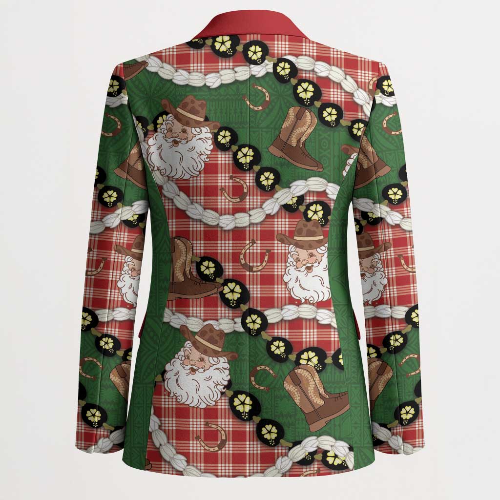 Cowboy Hawaii Mele Kalikimaka Blazer Paniolo Kukui Nut Pikake Lei Red Version LT14 - Polynesian Pride