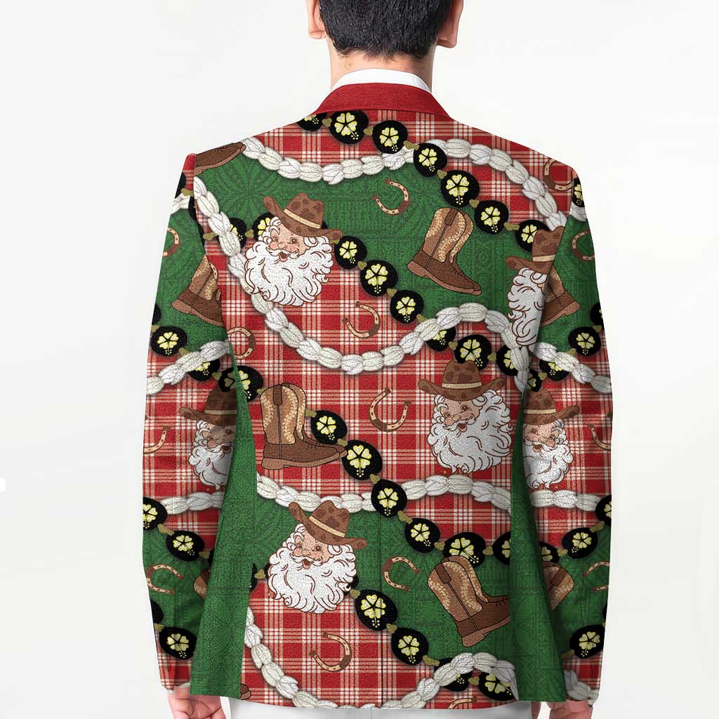 Cowboy Hawaii Mele Kalikimaka Blazer Paniolo Kukui Nut Pikake Lei Red Version LT14 - Polynesian Pride