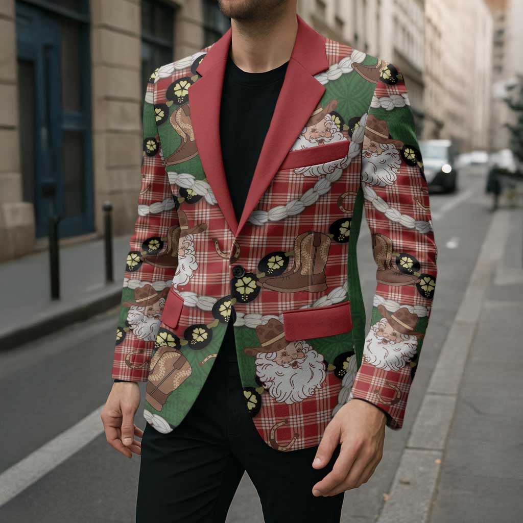 Cowboy Hawaii Mele Kalikimaka Blazer Paniolo Kukui Nut Pikake Lei Red Version LT14 - Polynesian Pride