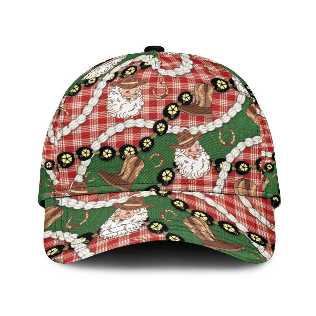 Cowboy Hawaii Mele Kalikimaka Classic Cap Paniolo Kukui Nut Pikake Lei Red Version LT14 Universal Fit Red - Polynesian Pride