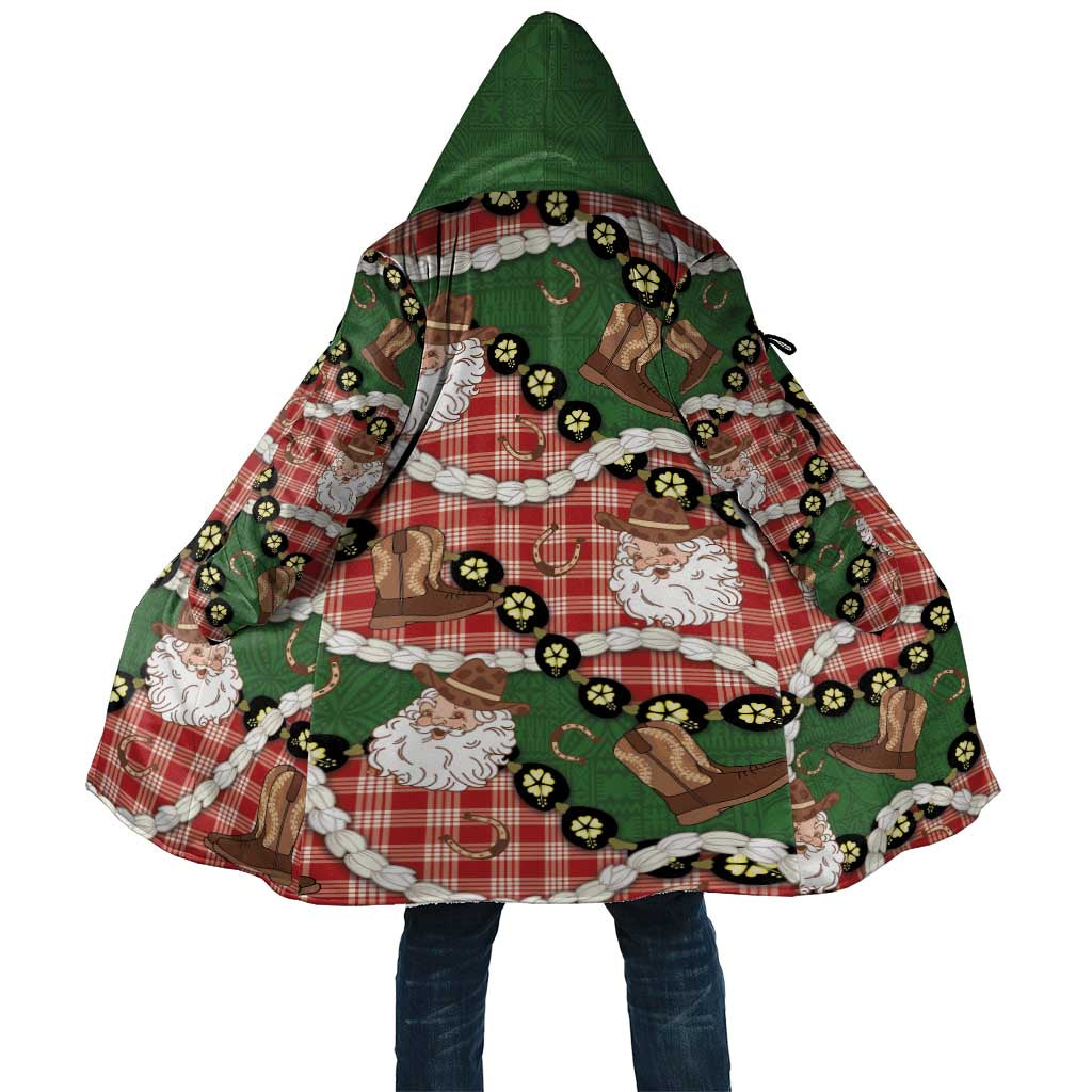 Cowboy Hawaii Mele Kalikimaka Cloak Paniolo Kukui Nut Pikake Lei Red Version LT14 Unisex Red - Polynesian Pride