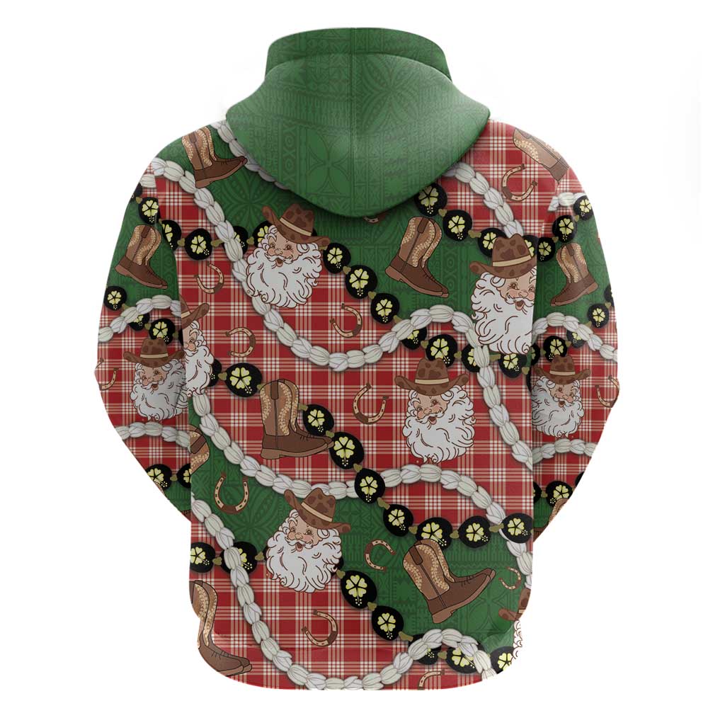 Cowboy Hawaii Mele Kalikimaka Hoodie Paniolo Kukui Nut Pikake Lei Red Version LT14 - Polynesian Pride