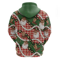 Cowboy Hawaii Mele Kalikimaka Hoodie Paniolo Kukui Nut Pikake Lei Red Version LT14 - Polynesian Pride