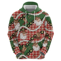 Cowboy Hawaii Mele Kalikimaka Hoodie Paniolo Kukui Nut Pikake Lei Red Version LT14 - Polynesian Pride