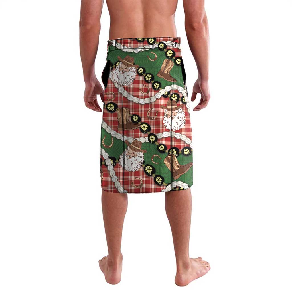 Cowboy Hawaii Mele Kalikimaka Lavalava Paniolo Kukui Nut Pikake Lei Red Version LT14 - Polynesian Pride