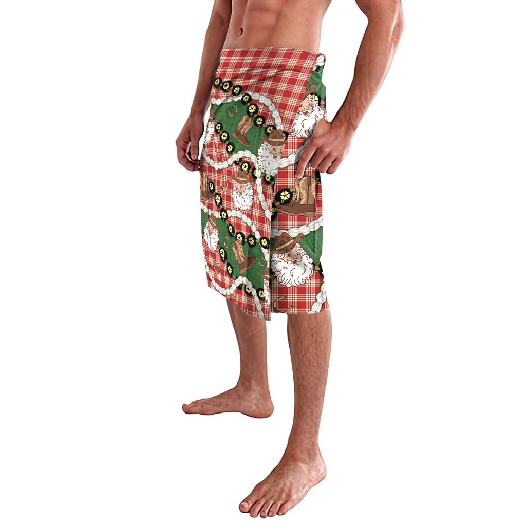 Cowboy Hawaii Mele Kalikimaka Lavalava Paniolo Kukui Nut Pikake Lei Red Version LT14 - Polynesian Pride