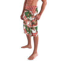 Cowboy Hawaii Mele Kalikimaka Lavalava Paniolo Kukui Nut Pikake Lei Red Version LT14 - Polynesian Pride