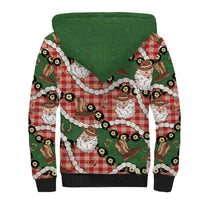 Cowboy Hawaii Mele Kalikimaka Sherpa Hoodie Paniolo Kukui Nut Pikake Lei Red Version LT14 - Polynesian Pride