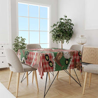 Cowboy Hawaii Mele Kalikimaka Tablecloth Paniolo Kukui Nut Pikake Lei Red Version LT14 - Polynesian Pride