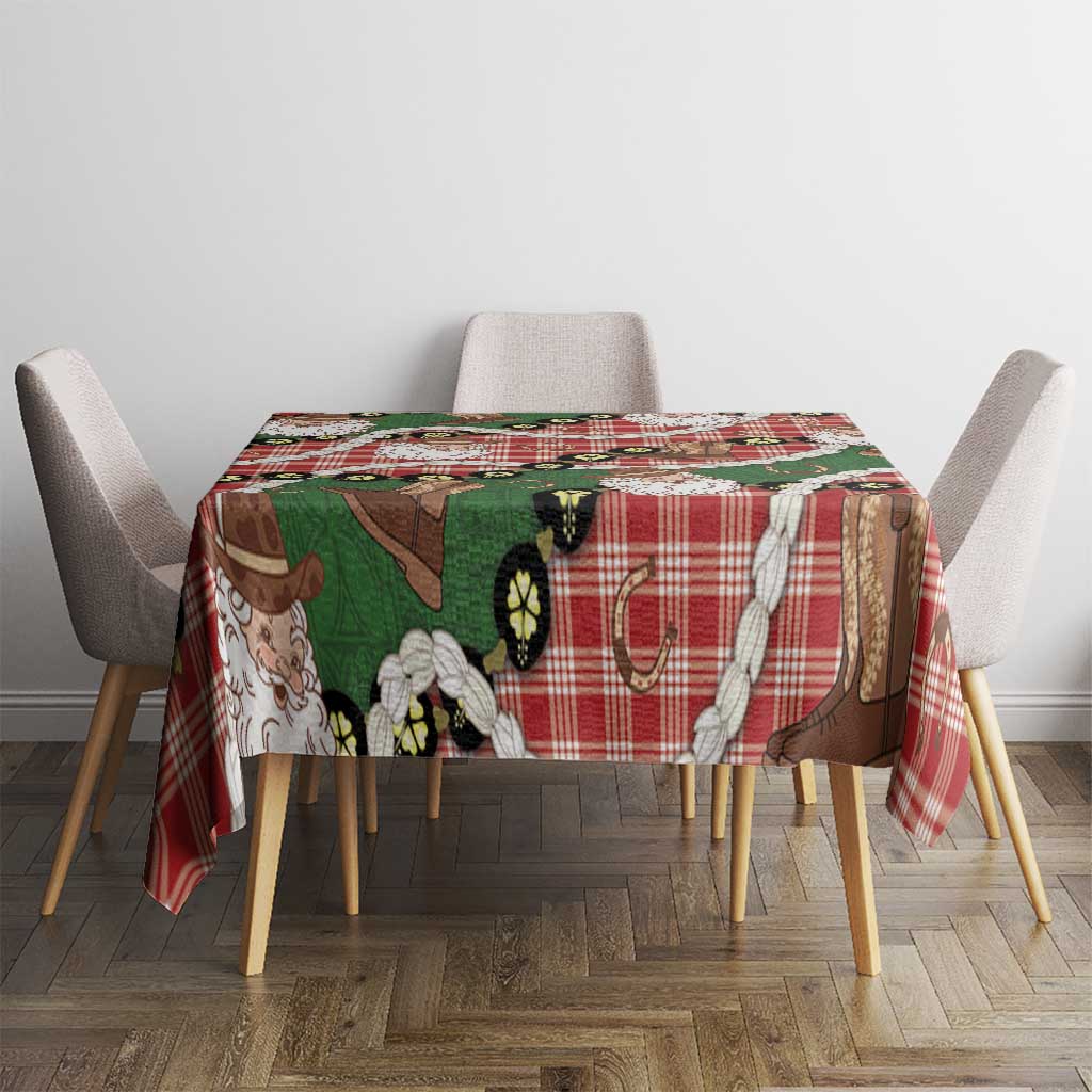 Cowboy Hawaii Mele Kalikimaka Tablecloth Paniolo Kukui Nut Pikake Lei Red Version LT14 - Polynesian Pride