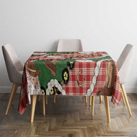 Cowboy Hawaii Mele Kalikimaka Tablecloth Paniolo Kukui Nut Pikake Lei Red Version LT14 - Polynesian Pride