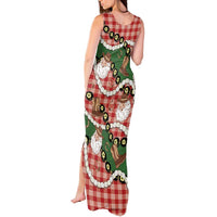 Cowboy Hawaii Mele Kalikimaka Tank Maxi Dress Paniolo Kukui Nut Pikake Lei Red Version LT14 - Polynesian Pride