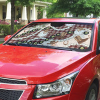 Cowboy Hawaii Mele Kalikimaka Auto Sun Shade Paniolo Kukui Nut Pikake Lei Burgundy Version LT14 - Polynesian Pride