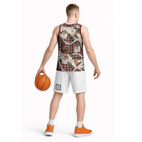Cowboy Hawaii Mele Kalikimaka Basketball Jersey Paniolo Kukui Nut Pikake Lei Burgundy Version LT14 - Polynesian Pride