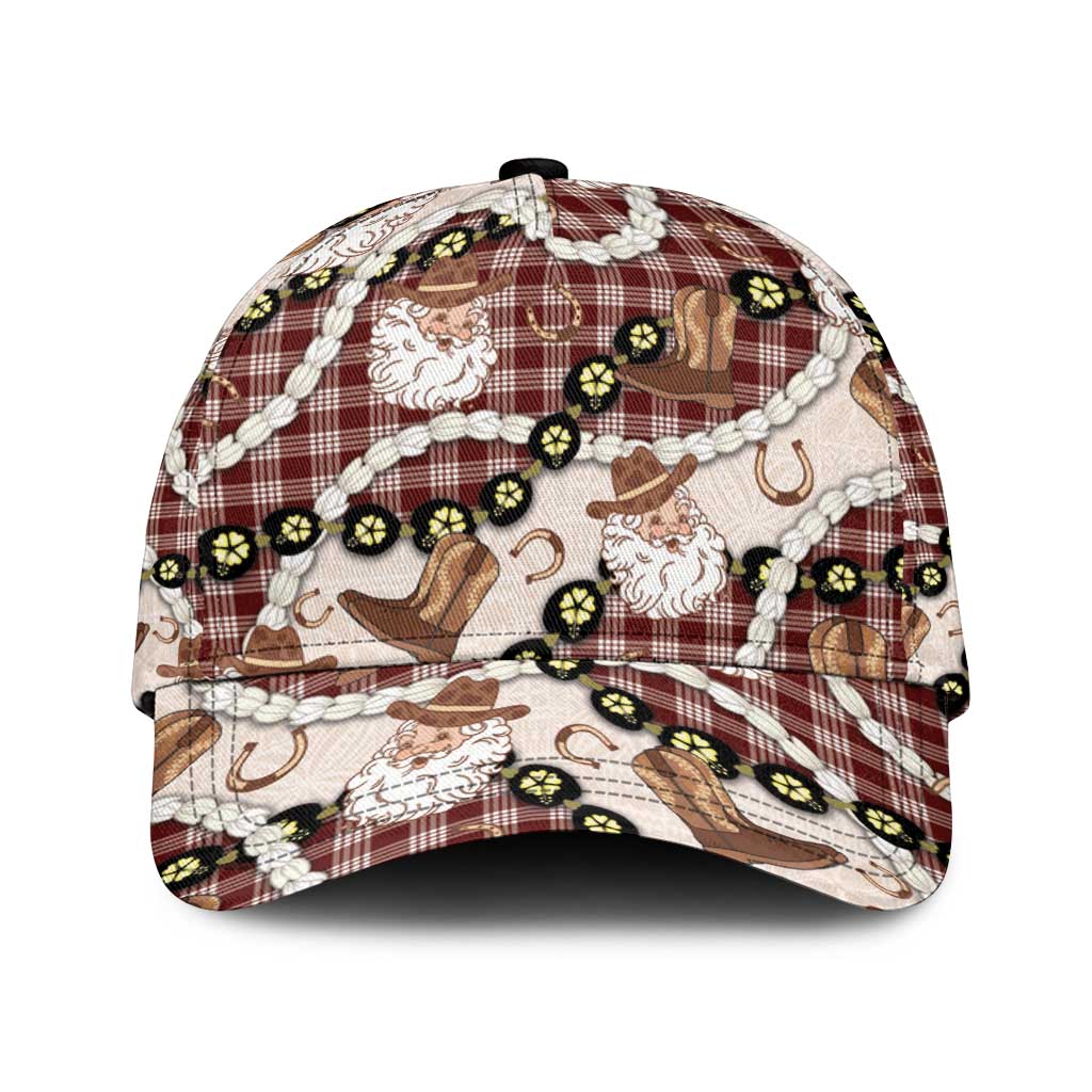 Cowboy Hawaii Mele Kalikimaka Classic Cap Paniolo Kukui Nut Pikake Lei Burgundy Version LT14 Universal Fit Burgundy - Polynesian Pride
