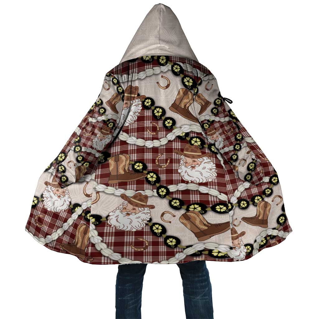 Cowboy Hawaii Mele Kalikimaka Cloak Paniolo Kukui Nut Pikake Lei Burgundy Version LT14 Unisex Burgundy - Polynesian Pride
