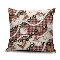 Cowboy Hawaii Mele Kalikimaka Pillow Cover Paniolo Kukui Nut Pikake Lei Burgundy Version LT14 Burgundy - Polynesian Pride
