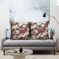 Cowboy Hawaii Mele Kalikimaka Pillow Cover Paniolo Kukui Nut Pikake Lei Burgundy Version LT14 - Polynesian Pride