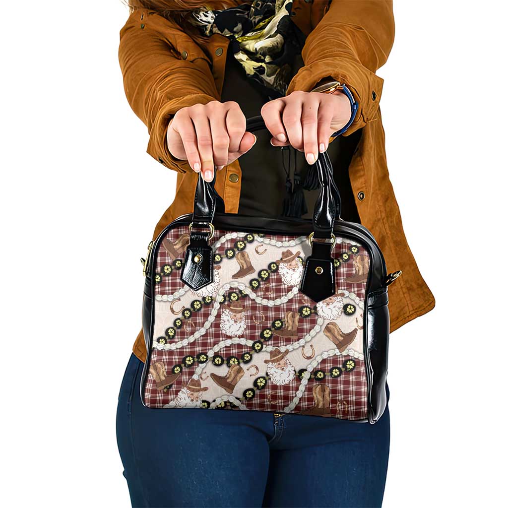 Cowboy Hawaii Mele Kalikimaka Shoulder Handbag Paniolo Kukui Nut Pikake Lei Burgundy Version LT14 One Size Burgundy - Polynesian Pride