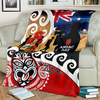 New Zealand Waitangi And ANZAC Day Blanket Aotearoa Maori Tiki With Last Post LT14 - Polynesian Pride