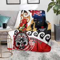 New Zealand Waitangi And ANZAC Day Blanket Aotearoa Maori Tiki With Last Post LT14 - Polynesian Pride