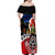 New Zealand Waitangi And ANZAC Day Off Shoulder Maxi Dress Aotearoa Maori Tiki With Last Post LT14 - Polynesian Pride