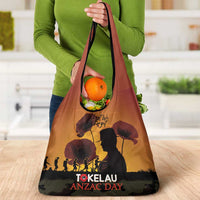 Tokelau ANZAC Day Grocery Bag Camouflage With Poppies Lest We Forget LT14 - Polynesian Pride