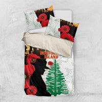 Norfolk Island ANZAC Day Bedding Set Pine Tree With Poppies Lest We Forget LT14 US Twin 172cm x 218cm White - Polynesian Pride