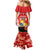 Tonga ANZAC Day Mermaid Dress Camouflage With Poppies Lest We Forget LT14 - Polynesian Pride