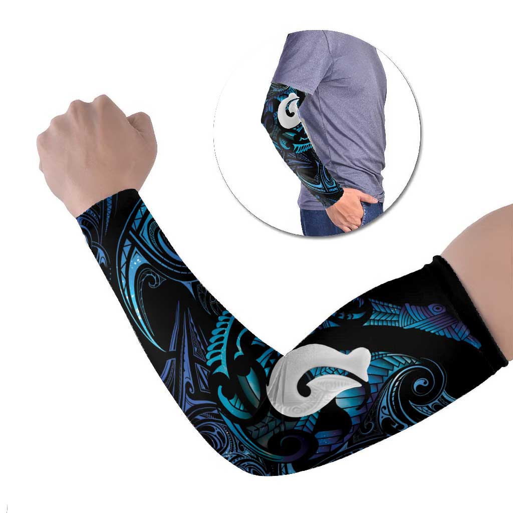 Hei Matau New Zealand Matariki Arm Sleeves NZ Fish Hook Maori Art LT14 Set of 2 Purple - Polynesian Pride