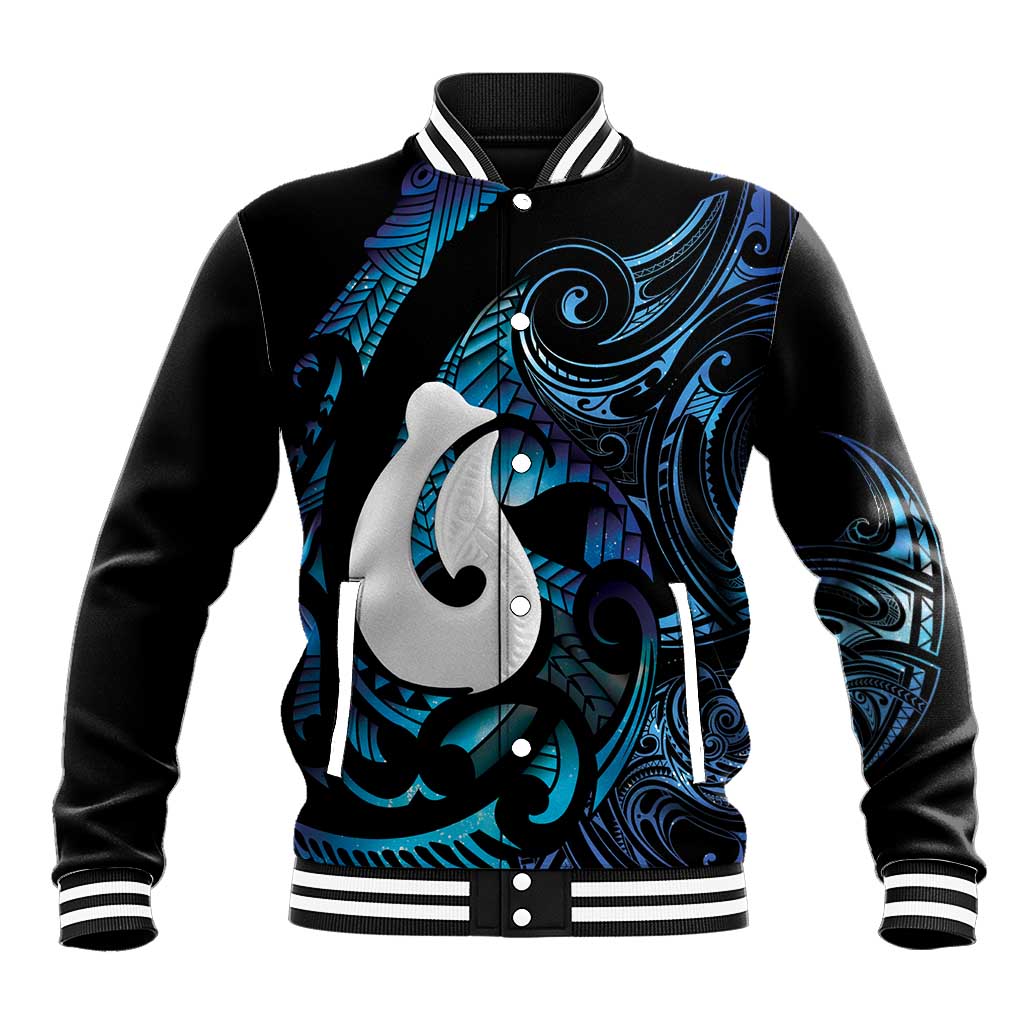 Hei Matau New Zealand Matariki Baseball Jacket NZ Fish Hook Maori Art LT14 Unisex Purple - Polynesian Pride