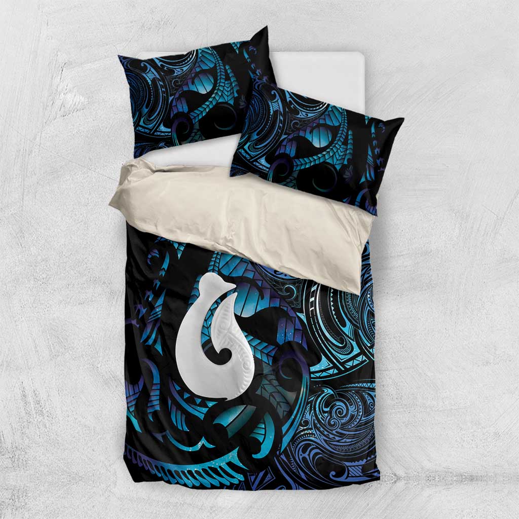 Hei Matau New Zealand Matariki Bedding Set NZ Fish Hook Maori Art LT14 US Twin 172cm x 218cm Purple - Polynesian Pride