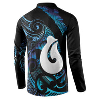 Hei Matau New Zealand Matariki Button Sweatshirt NZ Fish Hook Maori Art LT14 - Polynesian Pride