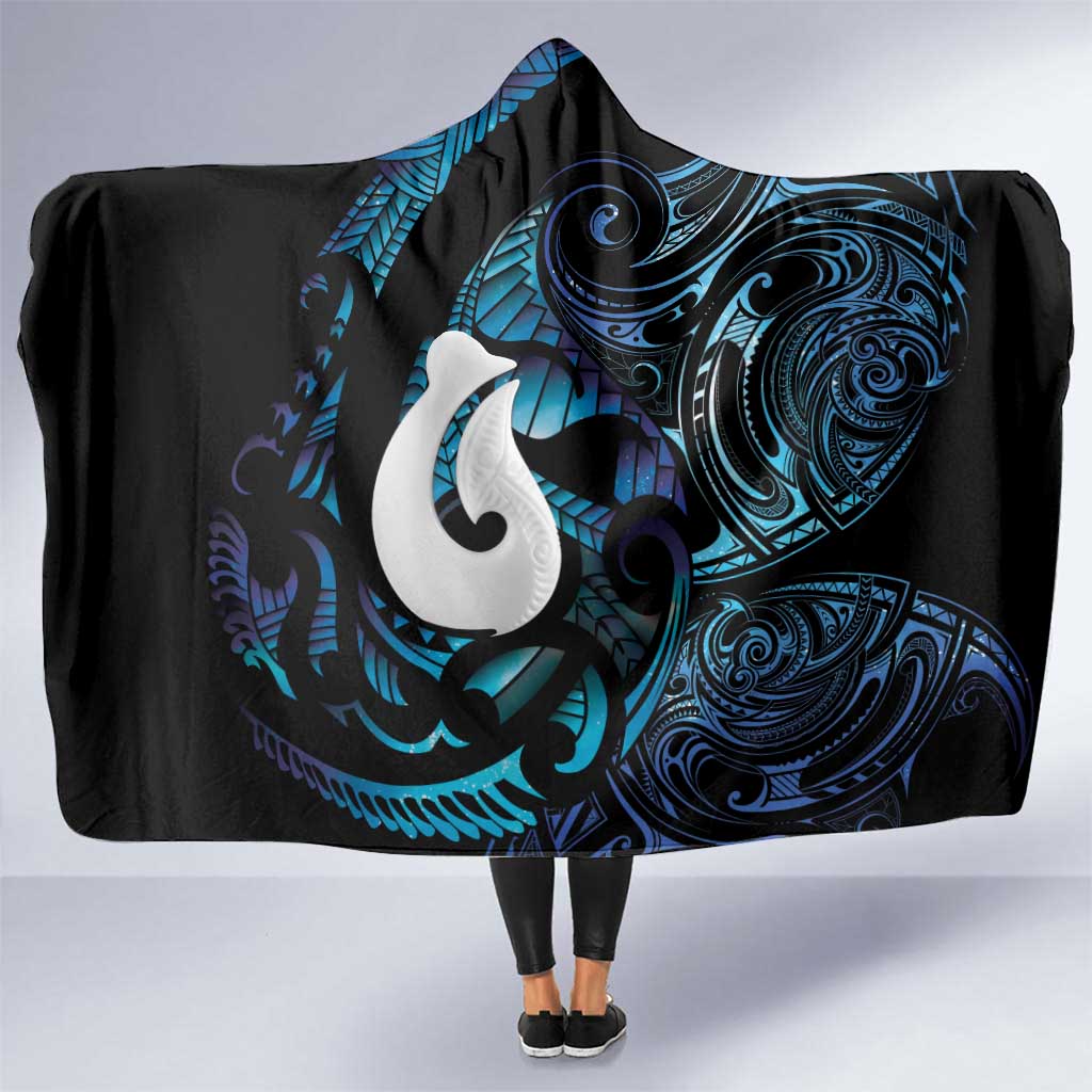 Hei Matau New Zealand Matariki Hooded Blanket NZ Fish Hook Maori Art LT14 One Size Purple - Polynesian Pride