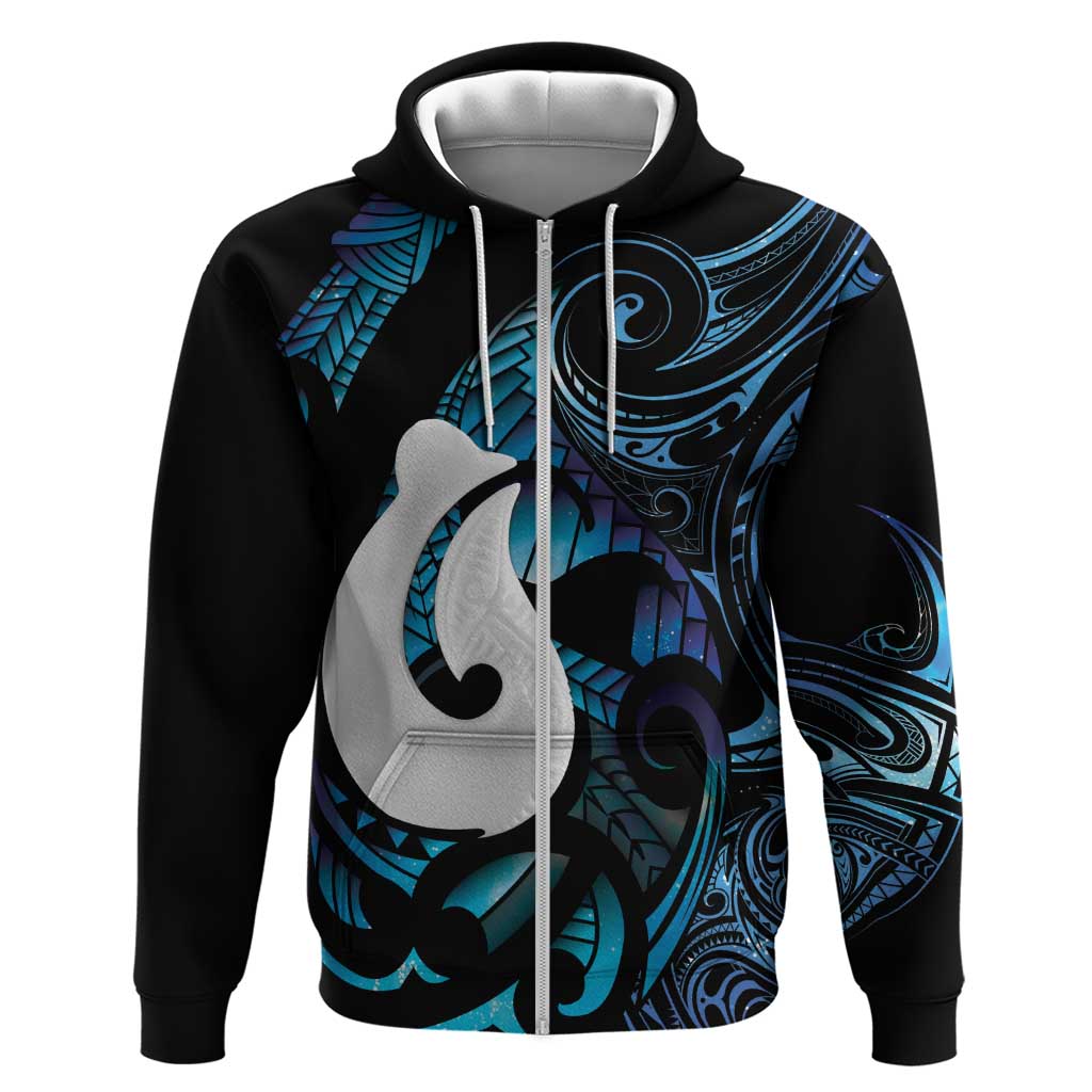 Hei Matau New Zealand Matariki Hoodie NZ Fish Hook Maori Art LT14 Zip Hoodie Purple - Polynesian Pride