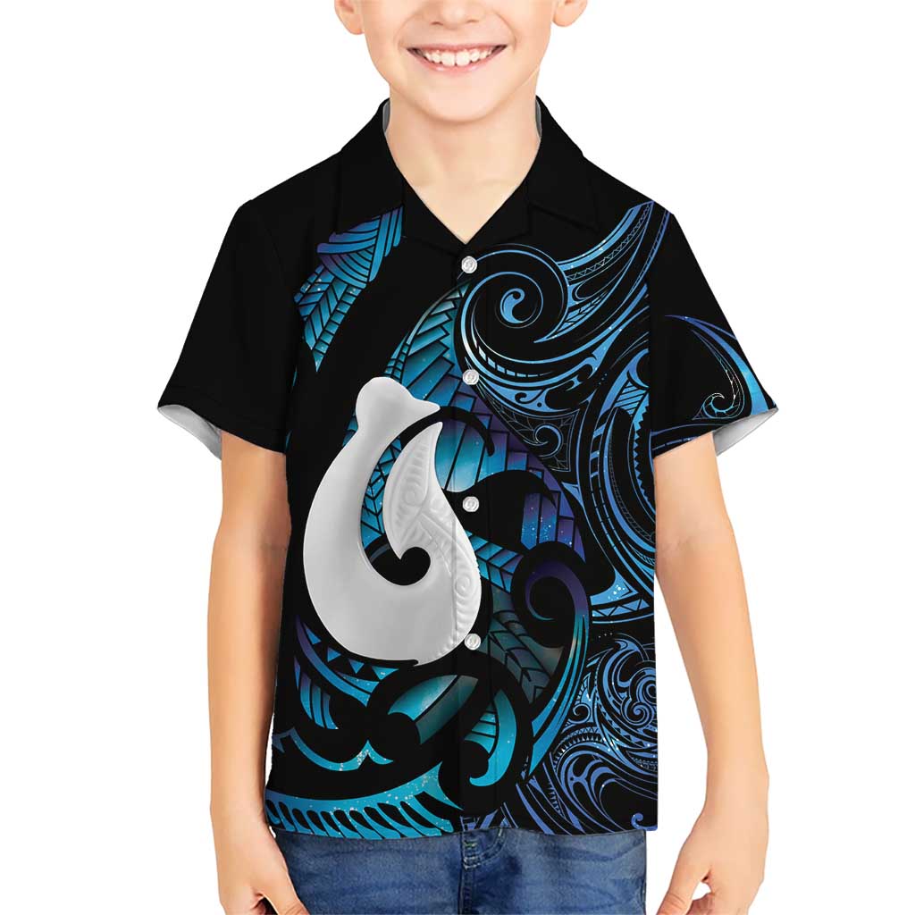 Hei Matau New Zealand Matariki Kid Hawaiian Shirt NZ Fish Hook Maori Art LT14 Kid Purple - Polynesian Pride