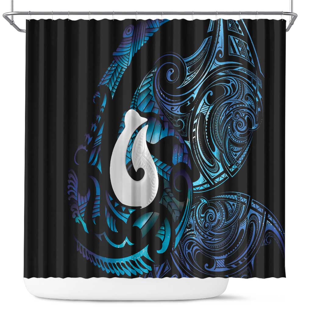 Hei Matau New Zealand Matariki Shower Curtain NZ Fish Hook Maori Art LT14 Purple - Polynesian Pride