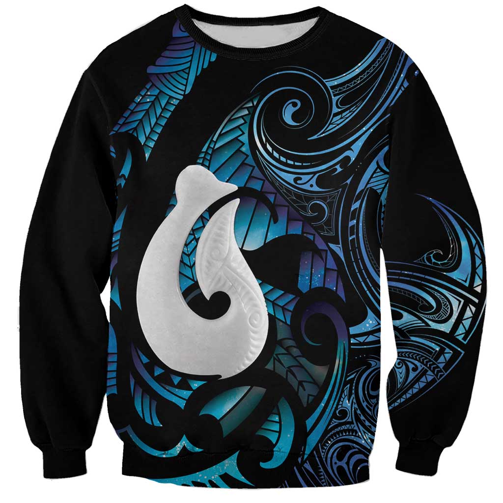 Hei Matau New Zealand Matariki Sweatshirt NZ Fish Hook Maori Art LT14 Unisex Purple - Polynesian Pride
