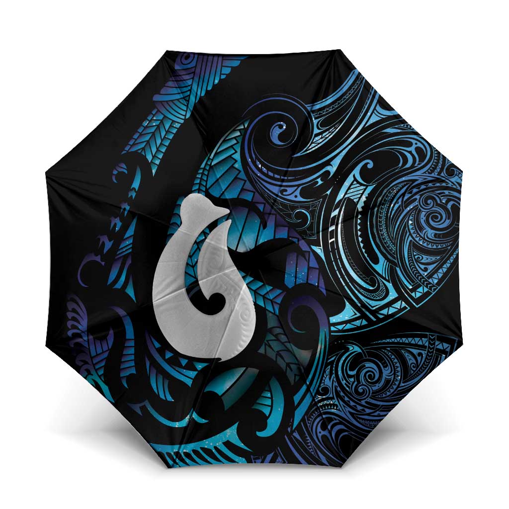 Hei Matau New Zealand Matariki Umbrella NZ Fish Hook Maori Art LT14 One Size Folded 11.42 inch Opened Diameter 37.4 inch Purple - Polynesian Pride
