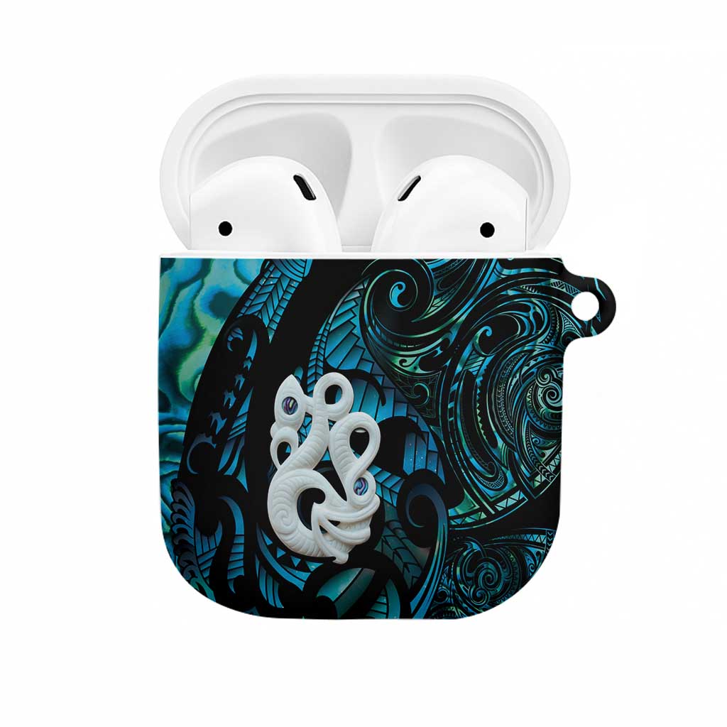 Manaia New Zealand Matariki AirPods Case NZ Paua Shell Maori Art LT14 Turquoise - Polynesian Pride