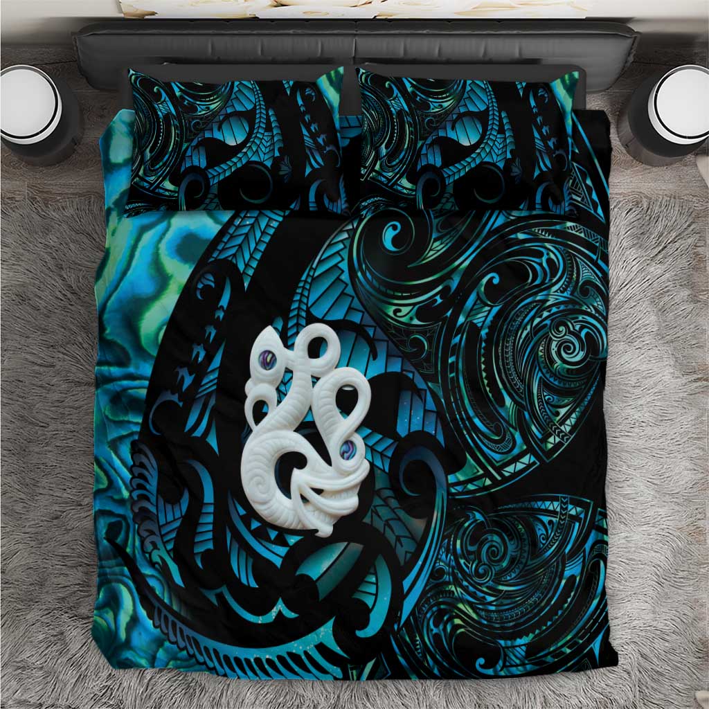 Manaia New Zealand Matariki Bedding Set NZ Paua Shell Maori Art LT14 Turquoise - Polynesian Pride