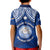 Marshall Islands Kid Polo Shirt Blue Polynesian Tribal Mix Coat Of Arms LT14 - Polynesian Pride