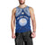 Marshall Islands Men Tank Top Blue Polynesian Tribal Mix Coat Of Arms LT14 - Polynesian Pride