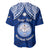 Personalised Marshall Islands Baseball Jersey Blue Polynesian Tribal Mix Coat Of Arms LT14 - Polynesian Pride