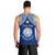 Personalised Marshall Islands Men Tank Top Blue Polynesian Tribal Mix Coat Of Arms LT14 - Polynesian Pride