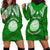 Personalised Marshall Islands Hoodie Dress Green Polynesian Tribal Mix Coat Of Arms LT14 - Polynesian Pride