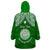 Personalised Marshall Islands Wearable Blanket Hoodie Green Polynesian Tribal Mix Coat Of Arms LT14 - Polynesian Pride